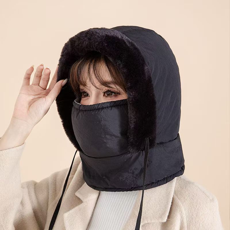 Winterwarme Lei Feng met fleecevoering, verdikte oorbescherming, koudebestendig gezichtsmasker, nekwarmer, geïntegreerd in skiën_voghion.com