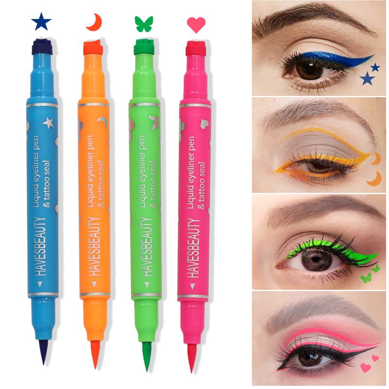 sigillare quattro colori eyeliner impermeabile trucco da palcoscenico pittura estremamente fine non sbavature Halloween eyeliner_voghion.com