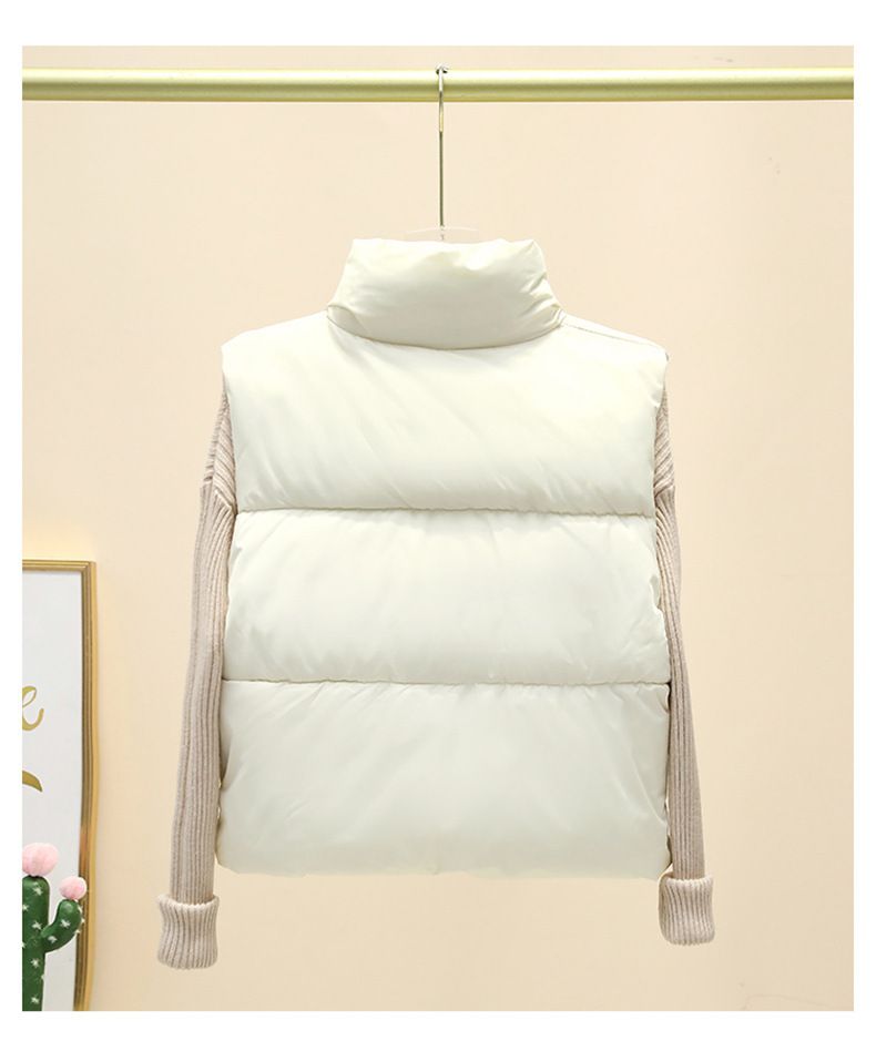 Gilet matelassé sans manches pour femme - Veste courte matelassée pour l'automne et l'hiver, superposition légère et chaude, tenue décontractée et de bureau_voghion.com