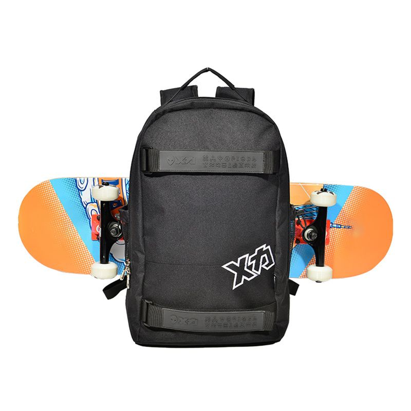 Lihao Skateboard bandoulière réglable fermeture à glissière Polyester grande capacité sac de voyage pour ordinateur portable pour l'extérieur-noir_voghion.com