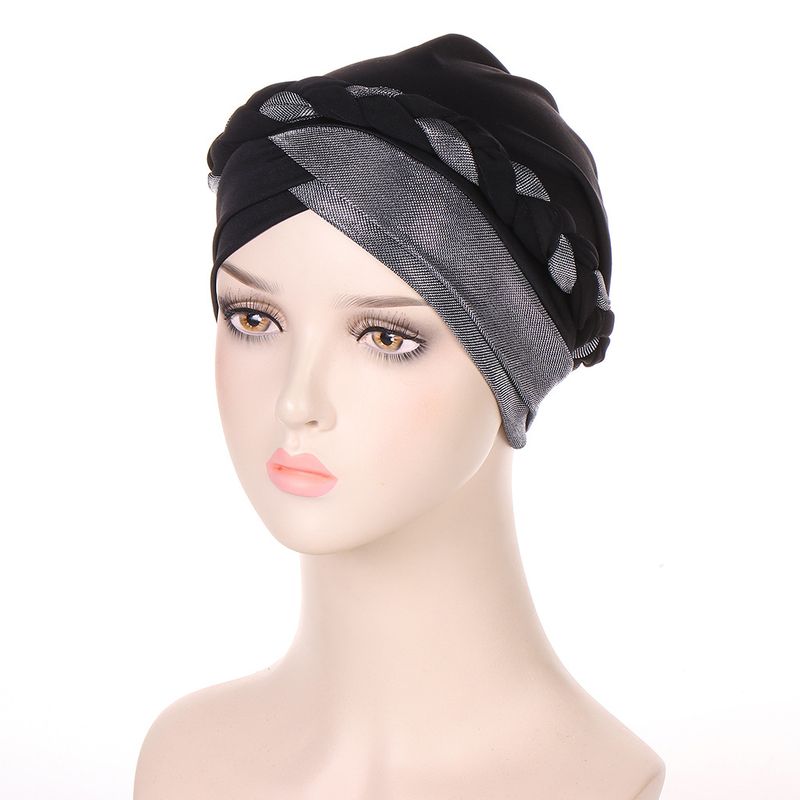 new multi color bright silk and milk silk braid hat fashionable casual headscarf hat in stock_voghion.com