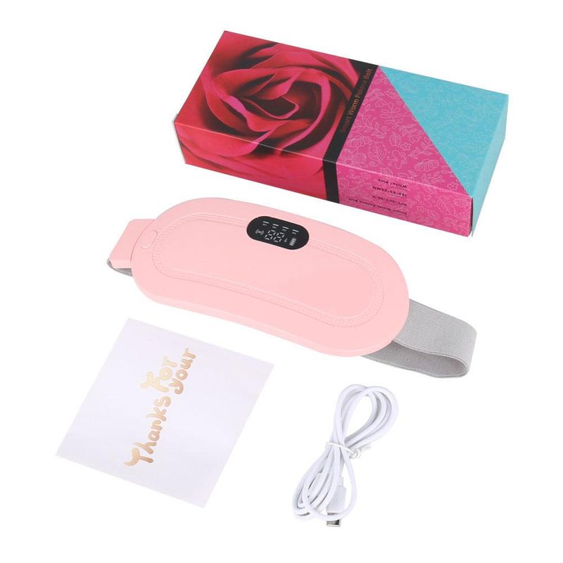 Cintura riscaldante uterina mestruale USB per donne, sollievo dal dolore alla pancia, cuscinetto riscaldante elettrico a 5 marce, vibrazione, addome, massaggiatore per la vita_voghion.com