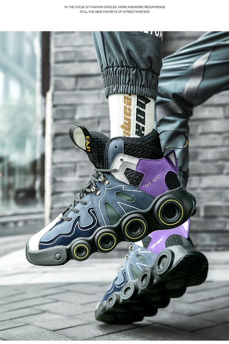 Scarpe da basket Four Seasons con suola spessa High Tide 3M riflettenti con luce notturna, sportive e casual da uomo_voghion.com