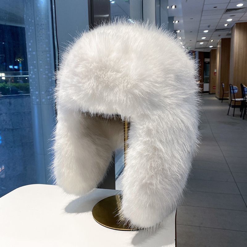 Cappello da sci premium da donna, in pelliccia sintetica, di alta qualità, ispessito, soffice e ingrandito, con orecchie calde, invernale, nord-est_voghion.com