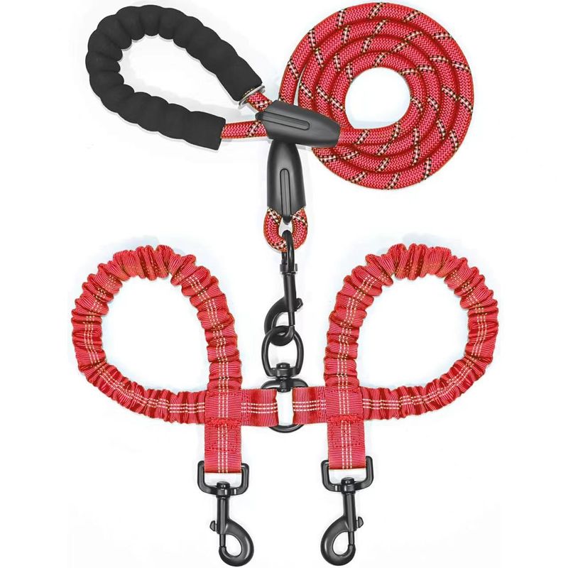 One-to-Two Large Explosion-Proof Retractable Leash P Rope Dog Chain_voghion.com