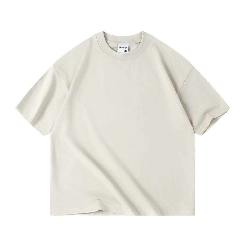 Nueva camiseta de manga corta Solona Ice de 230 g para hombre, cuello redondo pequeño y holgado, talla grande, informal, sencilla, color liso._voghion.com