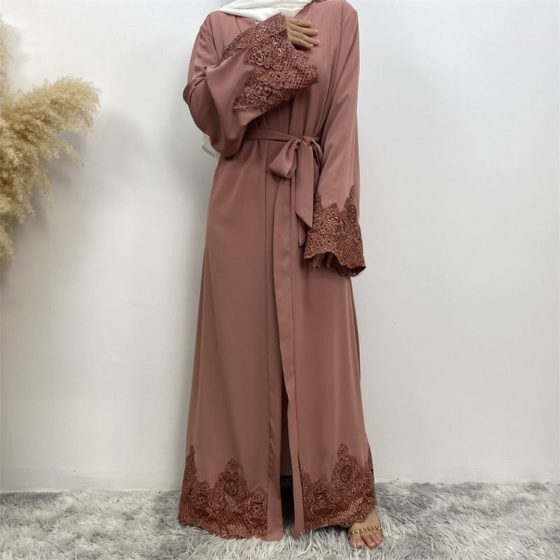 Faslı Kadın Kaftanı Yeni Türkiye İşlemeli Kaftan İslami Tesettür Tesettür Elbise Etek Ucu Manşet Aplike Ramazan Abaya Müslüman Dubai_voghion.com