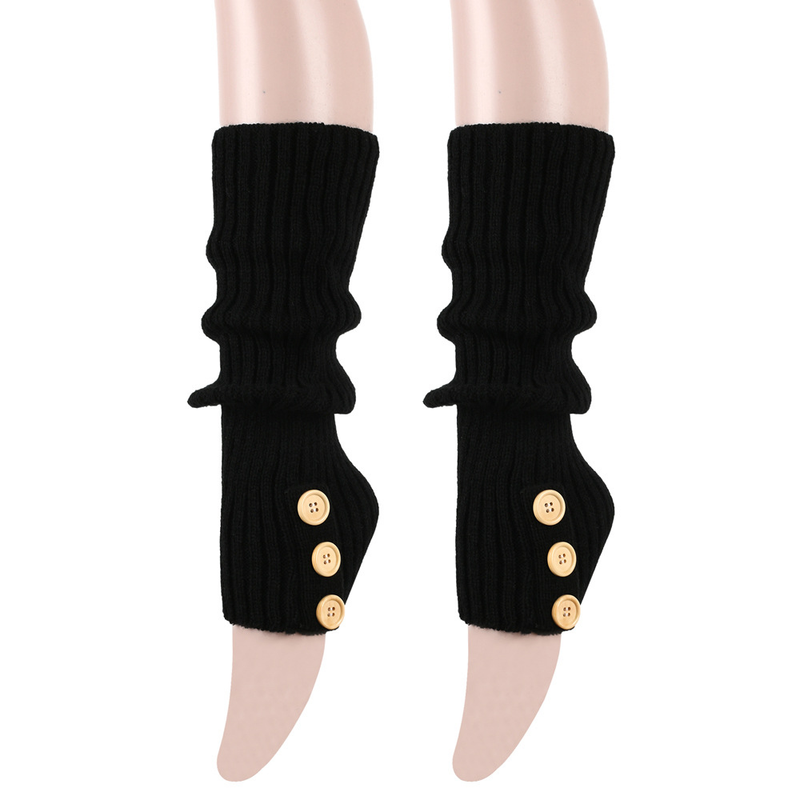 Autumn Winter Warm Knitted Button Long Boot Covers European American Style Slouch Foot Leg Warmers JK Socks_voghion.com