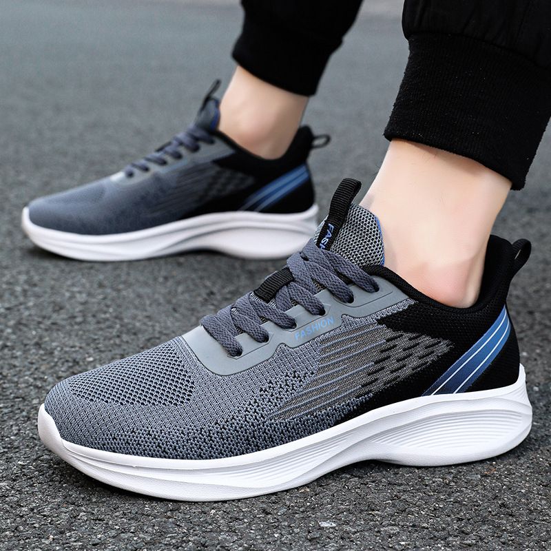 Men's New Autumn Breathable Sports Lace Up Air Cushion Running Shoes, Korean Version Casual Shoes_voghion.com