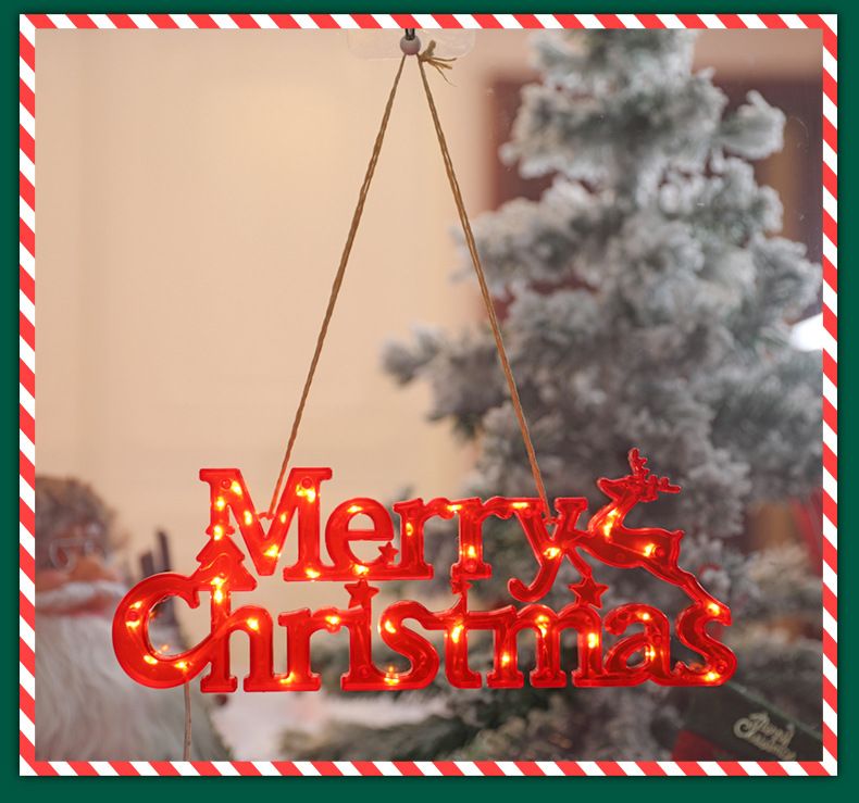 Luces LED navideñas con letras: decoración navideña a pilas para el hogar, fiestas y exteriores (blanco, rojo y amarillo)_voghion.com