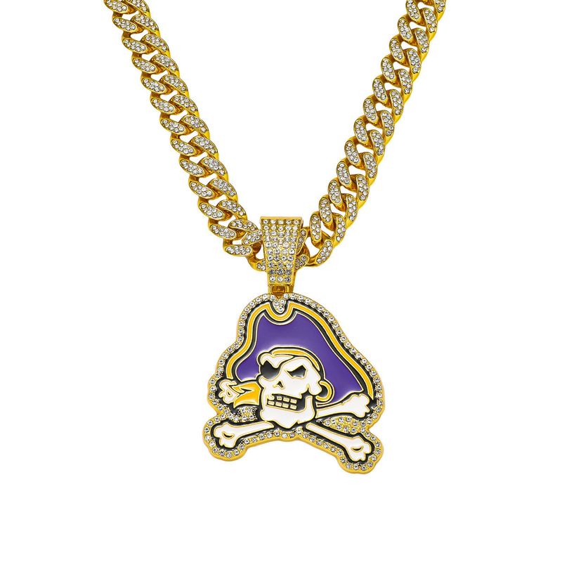 Accessories Men's Versatile Hip-Hop Necklace Fashion Trendy Full Diamond Skull Pirate Pendant_voghion.com
