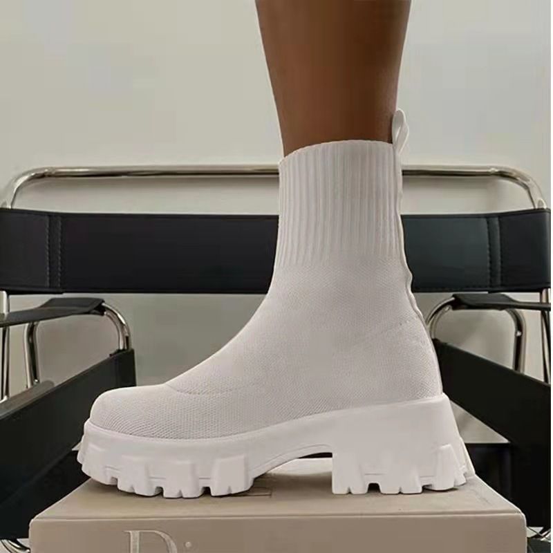 New Shoes Fly Woven Sports Short For Women 2025 Autumn And Winter Women's Boots Plus Size One Foot Socks_voghion.com