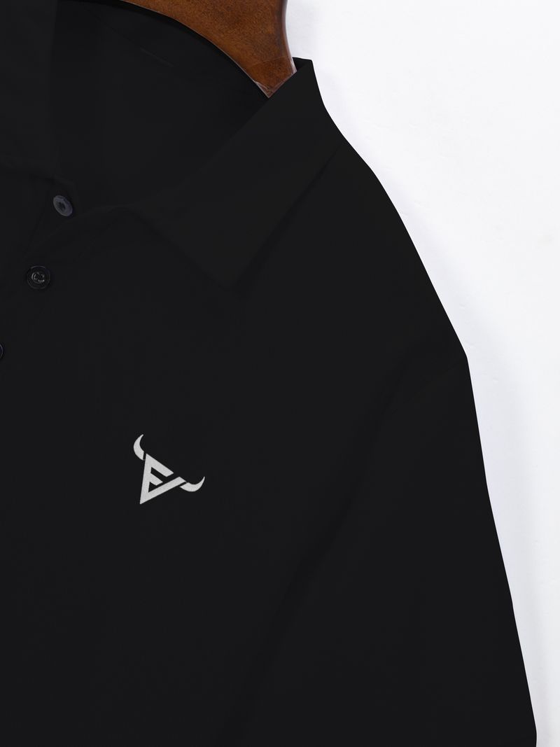 Schlichte Business-Casual-Revers-Oberteile für Herren, exklusive Poloshirts mit Bullenkopf-Stickerei_voghion.com