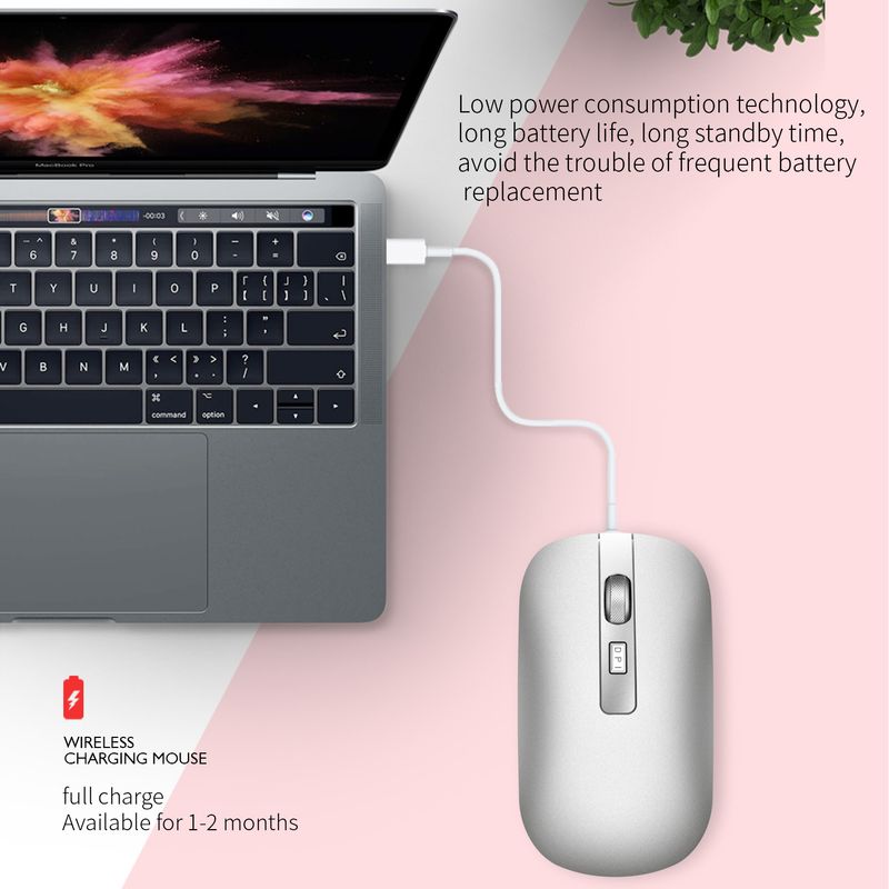 M50 Bluetooth 5.1 Charging Wireless Metal Roller Silent 2.4G Mouse 500mAh Battery_voghion.com