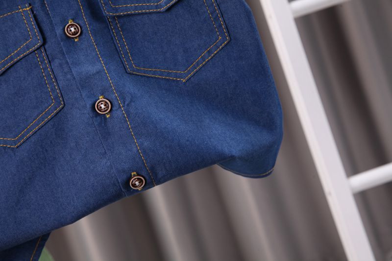 Ropa infantil popular, traje de manga corta de color liso para niños, ropa de trabajo para niños, pantalones casuales, camisa, traje de dos piezas_voghion.com