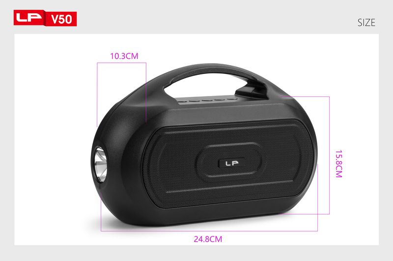 LP-V50 nov brezžični zvočnik Bluetooth, sončna plošča, polnilna svetilka, radijski globokotonec_voghion.com