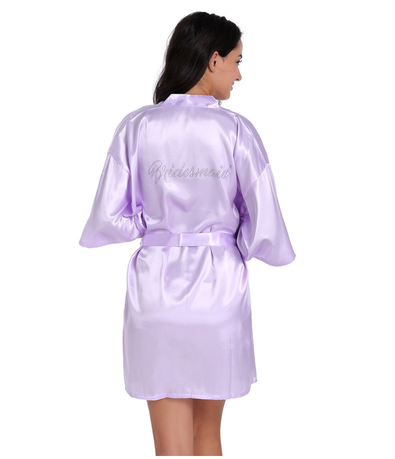 Underwear Wedding Sisters Girlfriends Group Silk Thin Cardigan Nightgown Hot Diamond Bridesmaid Bridesmaid Morning Gown_voghion.com