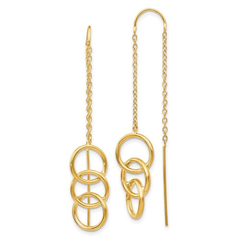 14k Triple Circle Threader Earrings_voghion.com