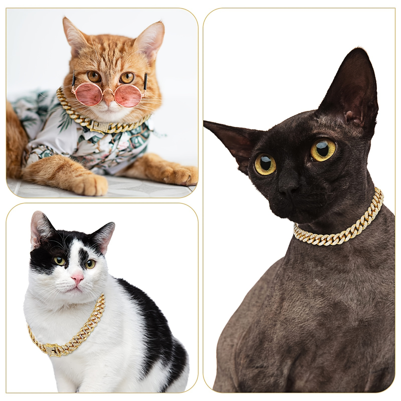 Funkelndes Hundehalsband in Diamantform: Sichere Metallkette und Schnalle für stilvolle Spaziergänge!_voghion.com