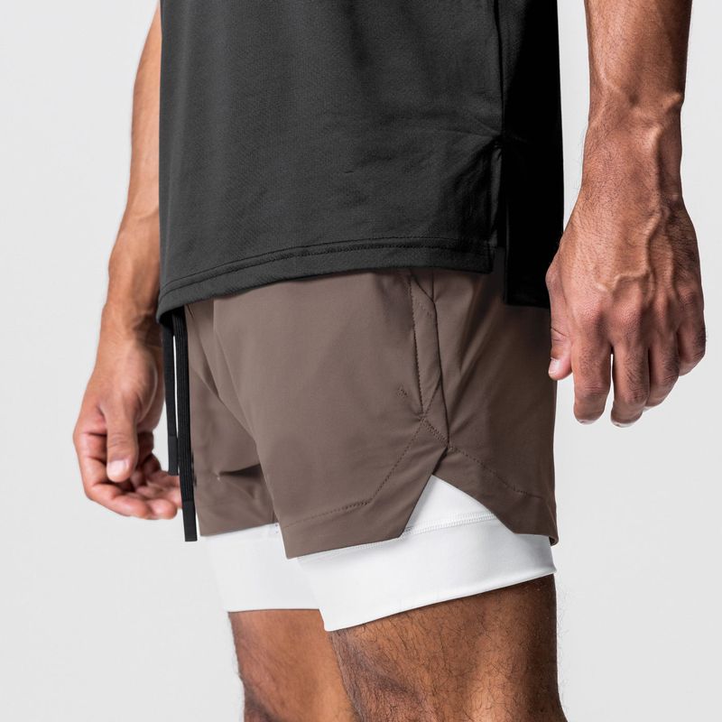 Men's Quick-Dry Training Shorts - Nylon Blend Gym & Running Shorts With Double-Layer Design For Muscle Support (Basketball Workout)_voghion.com