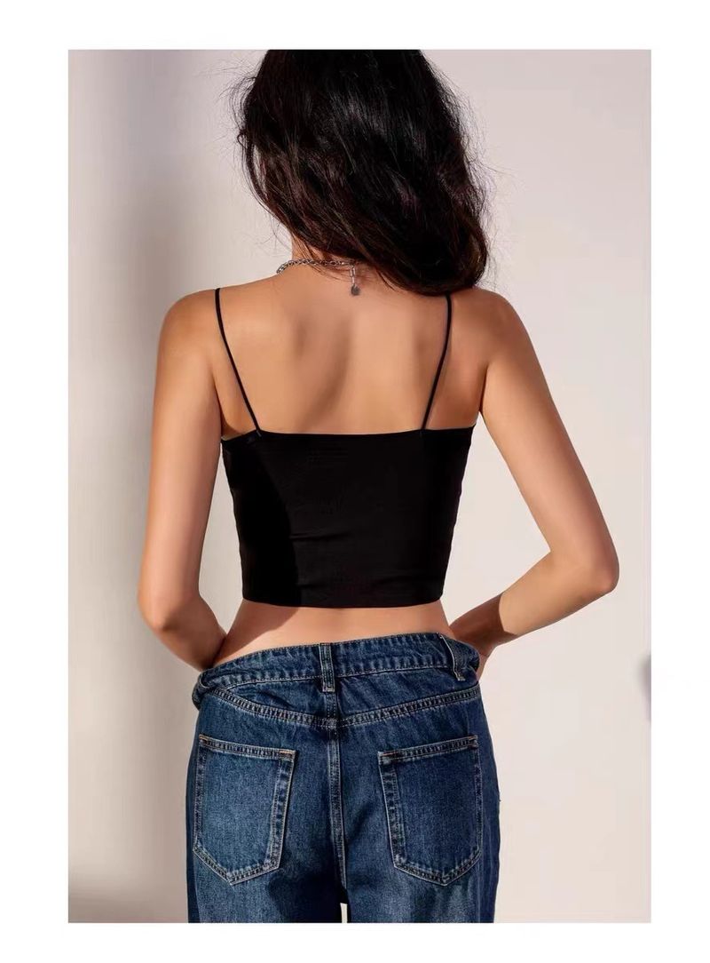 Women's Intimates Summer Underwear One Piece Underwear With Bra Pad Bottom Beautiful Back Tube Top_voghion.com