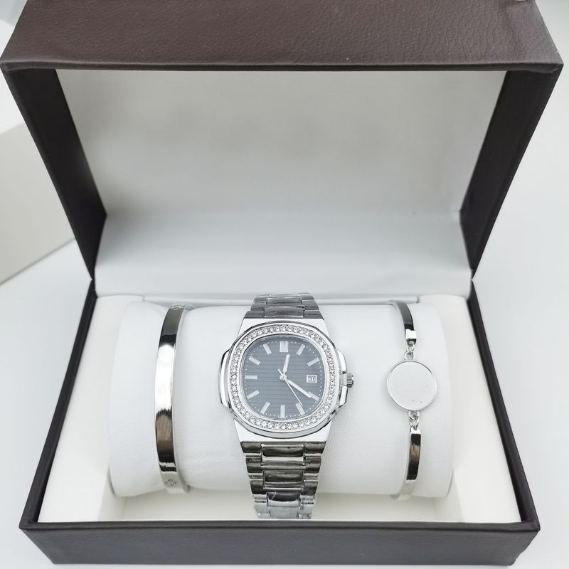 3-piece Set, Nautilus Series, Men's And Quartz Watch, Steel Strap With Diamond, Women's Hand Grenade Watch_voghion.com