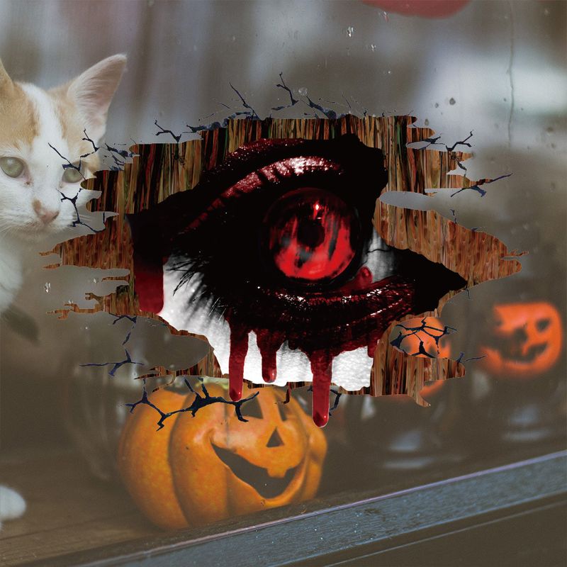 Horror Skeleton Ghost Halloween AFH12243D Broken Window Living R Bedr Decoration Wall Stickers_voghion.com