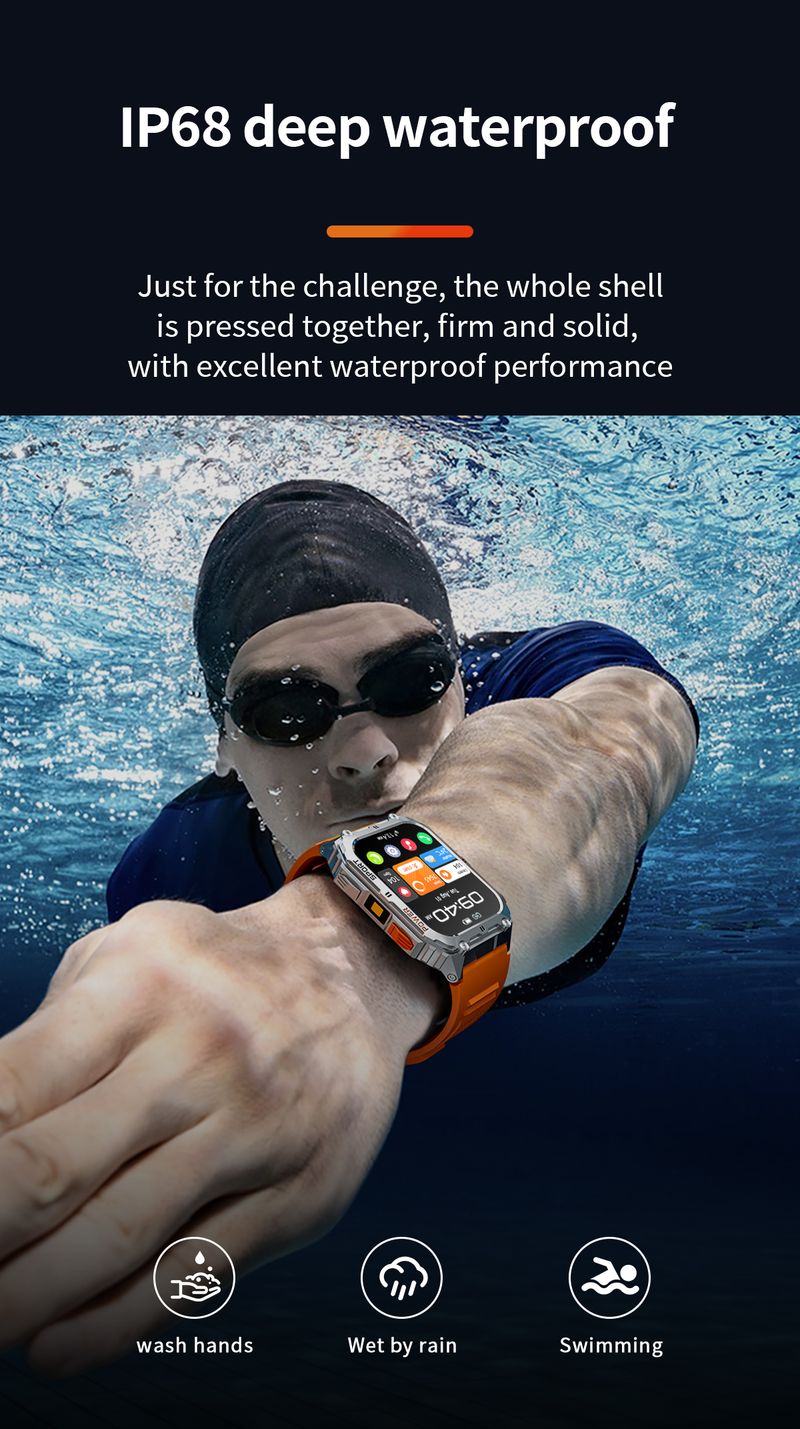 Outdoor Military Smart Watch Men LED Flashlight Sports Smartwatch BT Call Waterproof 410mAh Men's Watches For Android Ios_voghion.com
