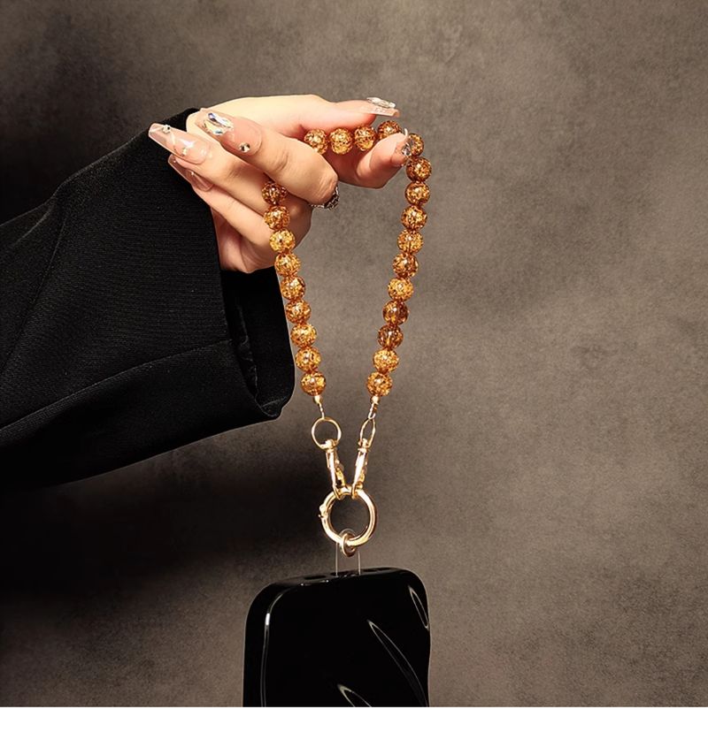 Personalized and creative handmade bead hand-held chain, wrist short hanging rope with clip, phone case, keychain, bag_voghion.com