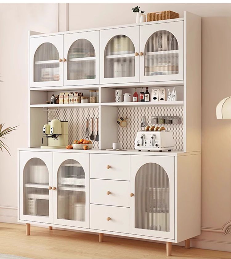Multi-layer Multi-functional Organizer Wall-mounted Floor-standing Kitchen Storage Cabinet_voghion.com