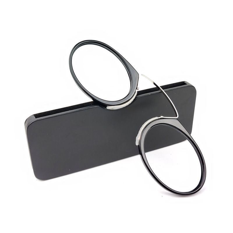 TR90 Clip-on Nose Reading Mini No Temple Glasses Compact Ultra-light Tortoiseshell Color_voghion.com