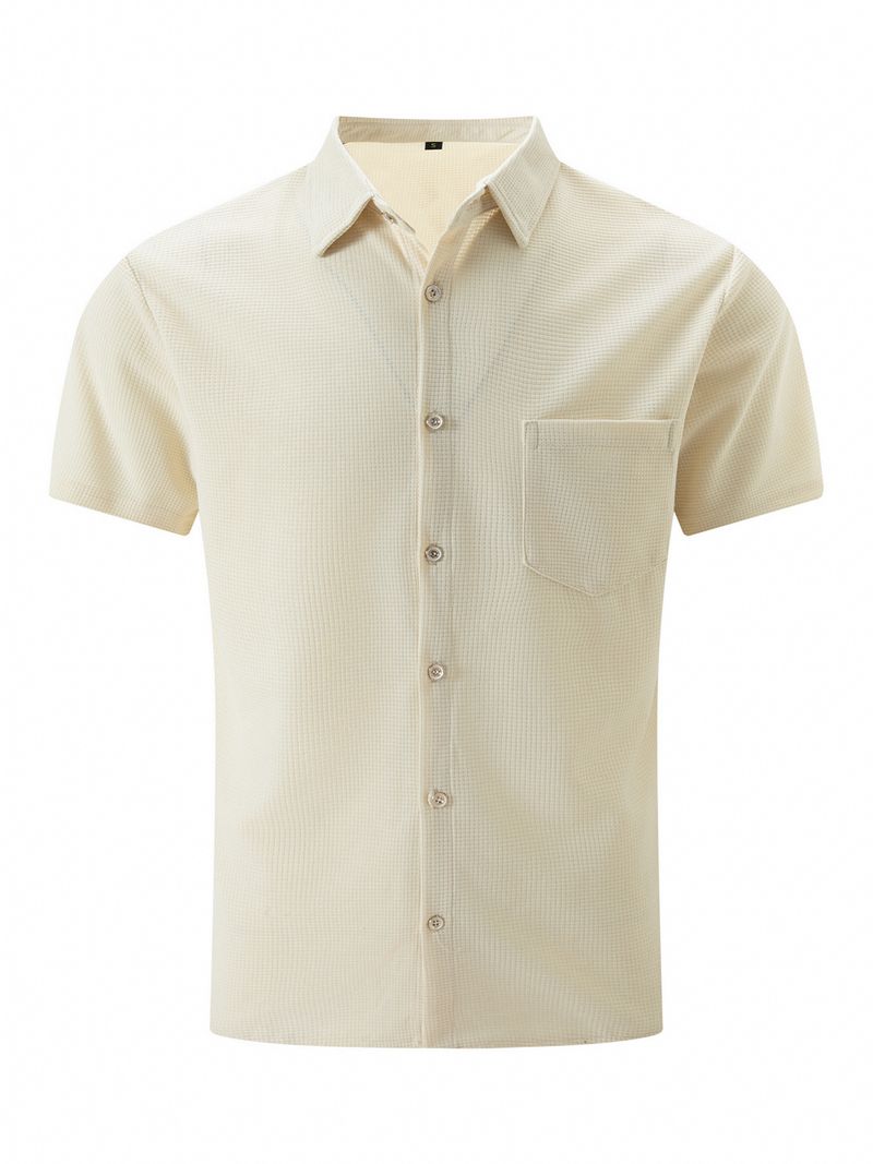 Cotton Linen Hot Sale Men's Short-Sleeved Shirts Summer Solid Color Turn-down Collar Casual Beach Style Plus Size_voghion.com