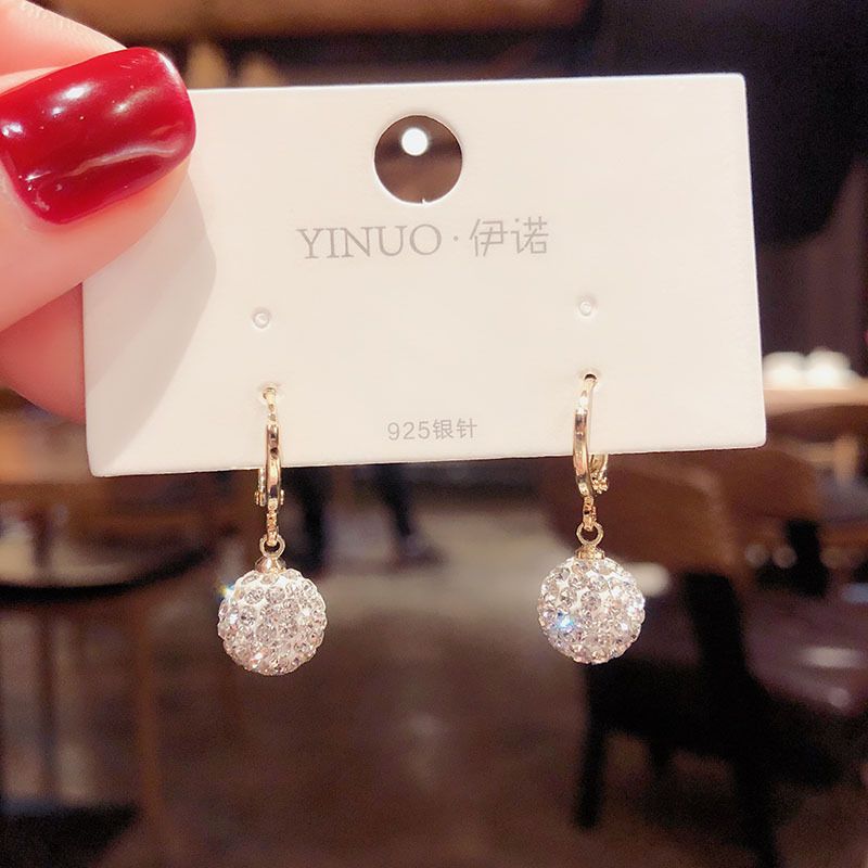 Corea Dogdaemu Daily Versatile Zirco Ball Ear Clips Elegat Iteret Celebrity Fashio Simple Stud Earrigs For_voghion.com