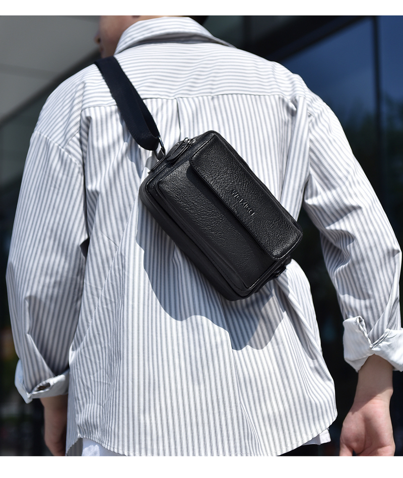 Casual Retro Men's Shoulder Bag Large Capacity Pu Portable Messenger Bag Water Proof Functional Bag Men's Business Men's Bag_voghion.com