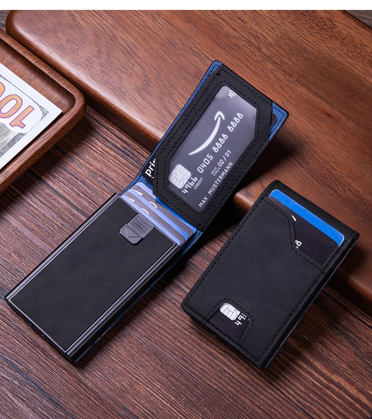 Schlankes RFID-blockierendes Kartenetui aus Aluminiumlegierung – Multifunktionale Geldbörse für Kreditkarten, Bargeld und Ausweis_voghion.com