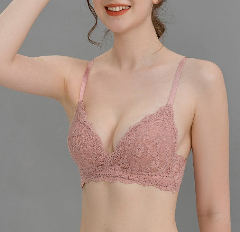 Frauen kleidung Neue Französisch stil sexy spitze unterwäsche frauen dreieck tasse keine stahl ring dünne bh kleine brust versammelt brust bh_voghion.com