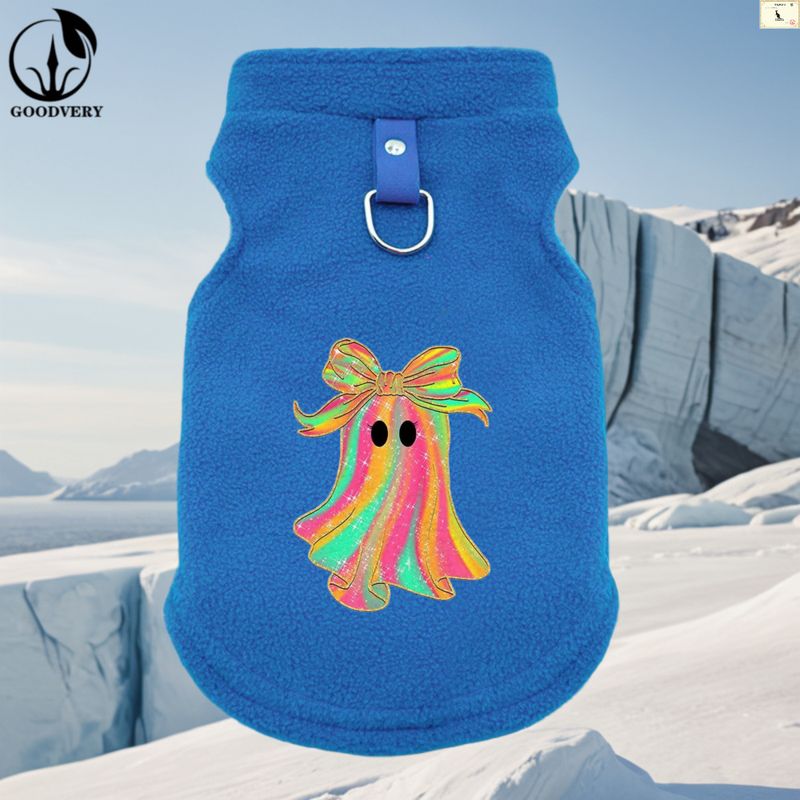 GOODVERY Halloween Style Mistery Pattern Print Pet Clothes Inverno Morbido Pile Pet Dog Clothes Puppy Clothing French Bulldog Coat Pug Costumes_voghion.com