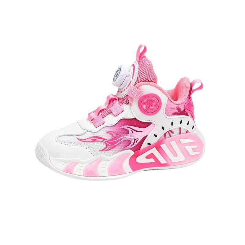Children's Basketball Boys Spin Buckle Sports Friction Sound All-Season Mesh Breathable Lightweight Training Shoes Girls_voghion.com