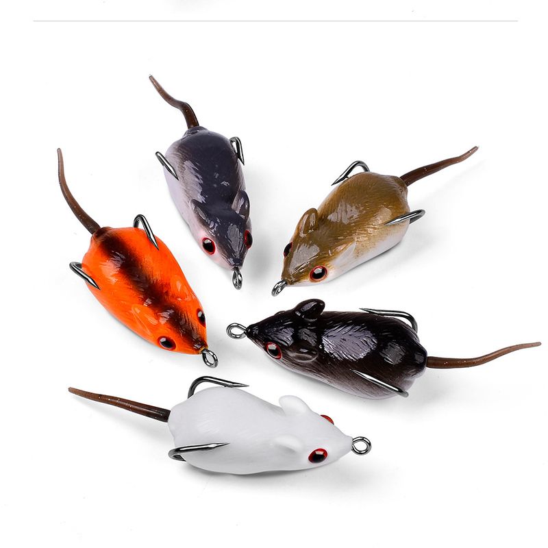 Klassischer Köder Froschmaus 5 cm 9 g weicher schwarzer Fisch Allzweckköder Angelausrüstung_voghion.com