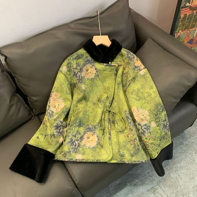 Giacca da donna in pelliccia sintetica di visone, indossabile in due modi, cappotto invernale in stile cinese, lunghezza corta, eleganza retrò, S/M/L_voghion.com