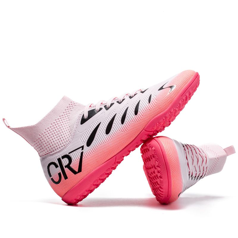 Scarpe da calcio alte per uomo e donna - Suola in gomma antiscivolo professionale con tomaia in pelle sintetica per erba sintetica da interno/esterno e erba naturale_voghion.com