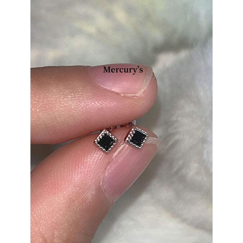 Ins Versatile Design Small Square Ear Bone Studs Daily Layered Mini S Silver Plated Screw Earrings_voghion.com