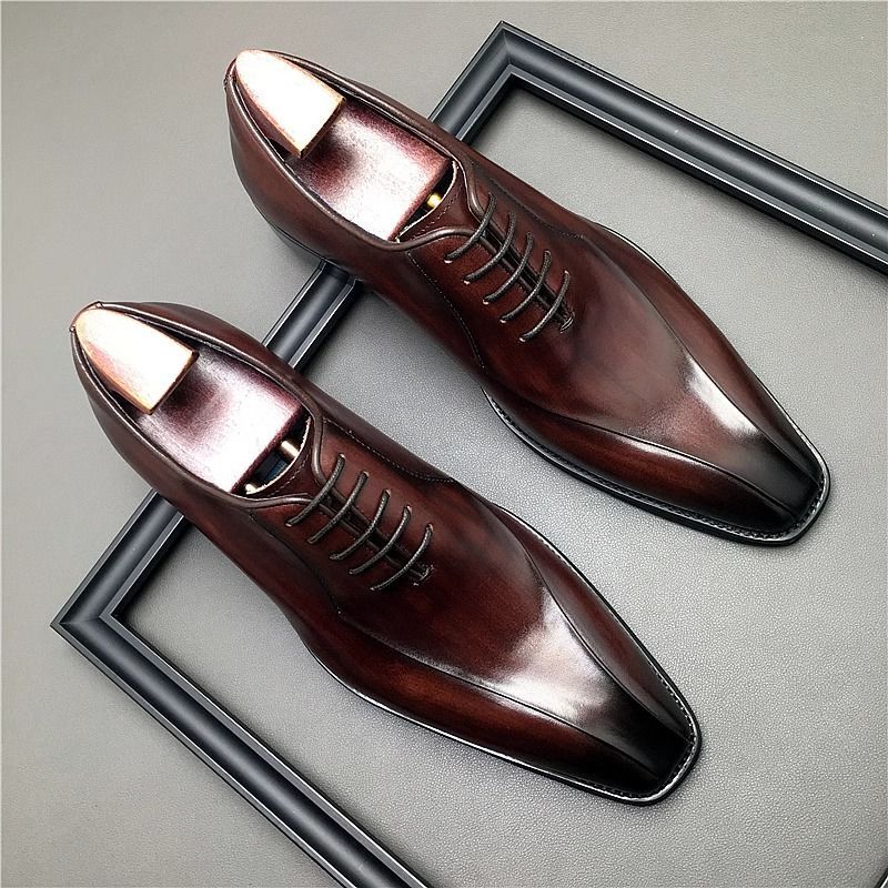 Spitz zulaufender Leder-Gastlook Business British Style Casual Thick Bottom Elevator Derby Herren Hochzeit Bräutigam Schuhe_voghion.com