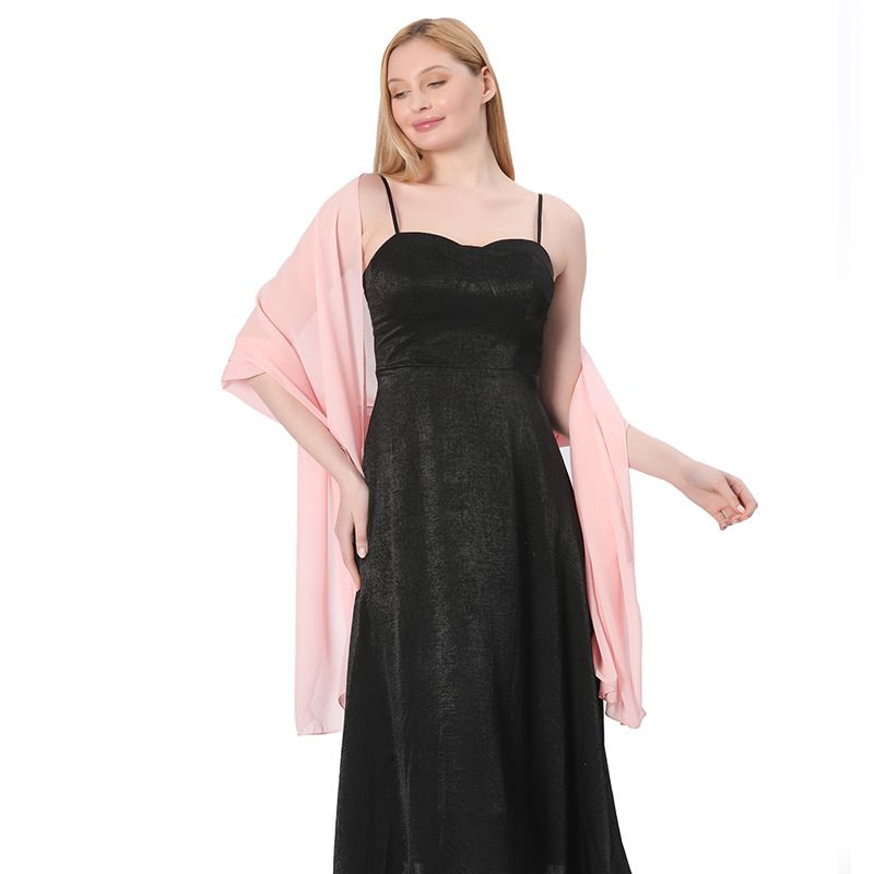 Scialle lungo in chiffon tinta unita di alta qualità per sposa, damigelle, abito da sposa, ballo di fine anno, cena, scialle da donna_voghion.com