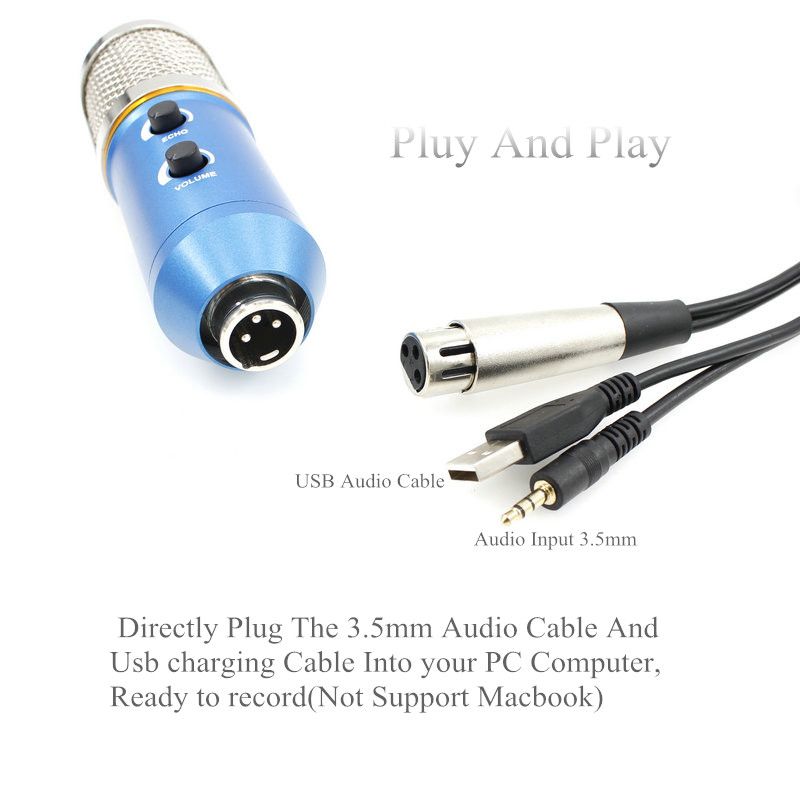 -F200FL USB mikrofon s stojalom za računalniški kondenzatorski studio, snemanje videa v karaoke formatu_voghion.com