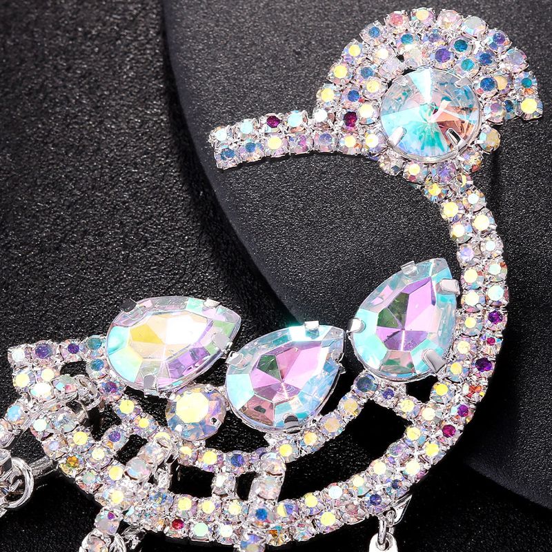 Unique Water Drop Tassel Earrings Exaggerated Rhinestone Ear Pendants Masquerade Accessories Women_voghion.com