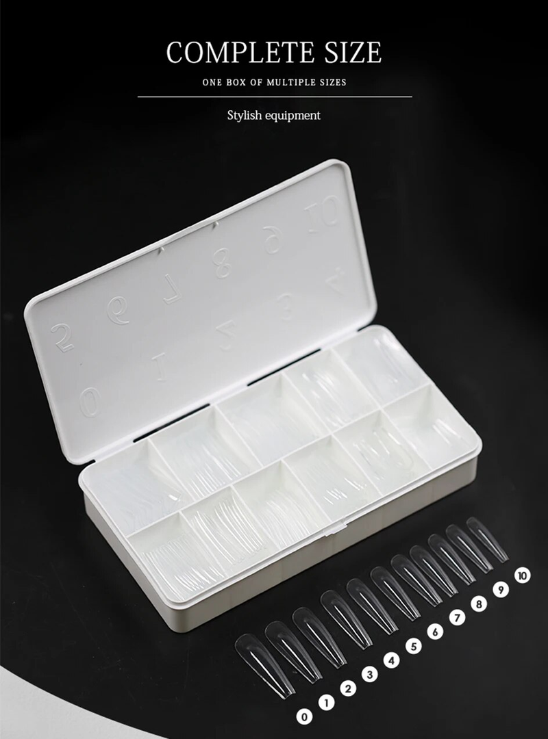 Arte Clavo Clear Medium Long Almond Nail Tips Kit Μαλακό Gel Συμβουλές Πλήρους κάλυψης Soak Off Nail Extension Gel Tips False Press on Nails_voghion.com