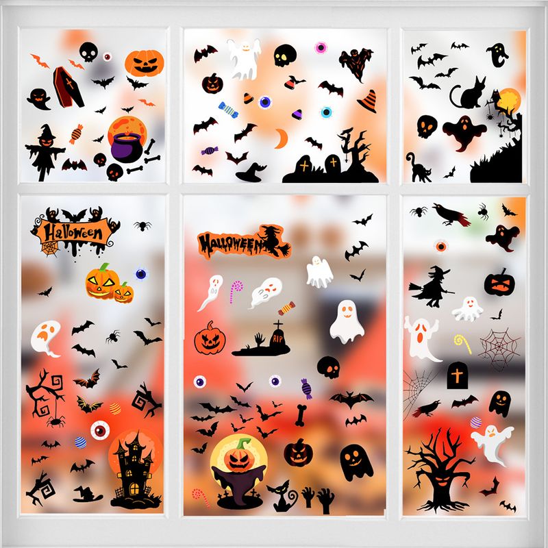 Ove Halloween tök kis ördög kétoldalas matrica ADJ1013 elektrosztatikus anyag fekete fal_voghion.com