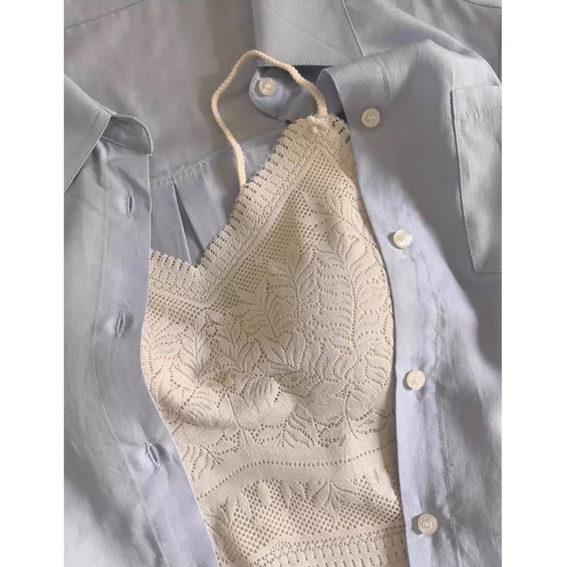 Camicia estiva Beauty Back con bretelle integrate e piccolo top in pizzo_voghion.com