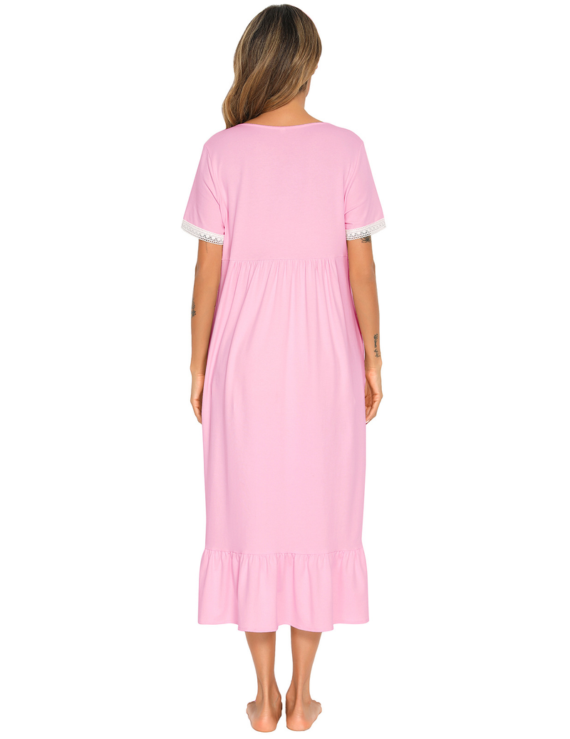 Pigiami da donna Pigiami a maniche corte Abito da principessa Camicia da notte bianca Abito per la casa_voghion.com